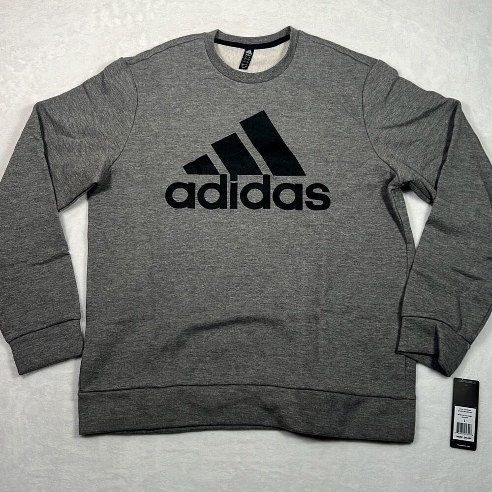 ADIDAS GOLF‎ Tech Fleece casual gray black pullover NWT Men large